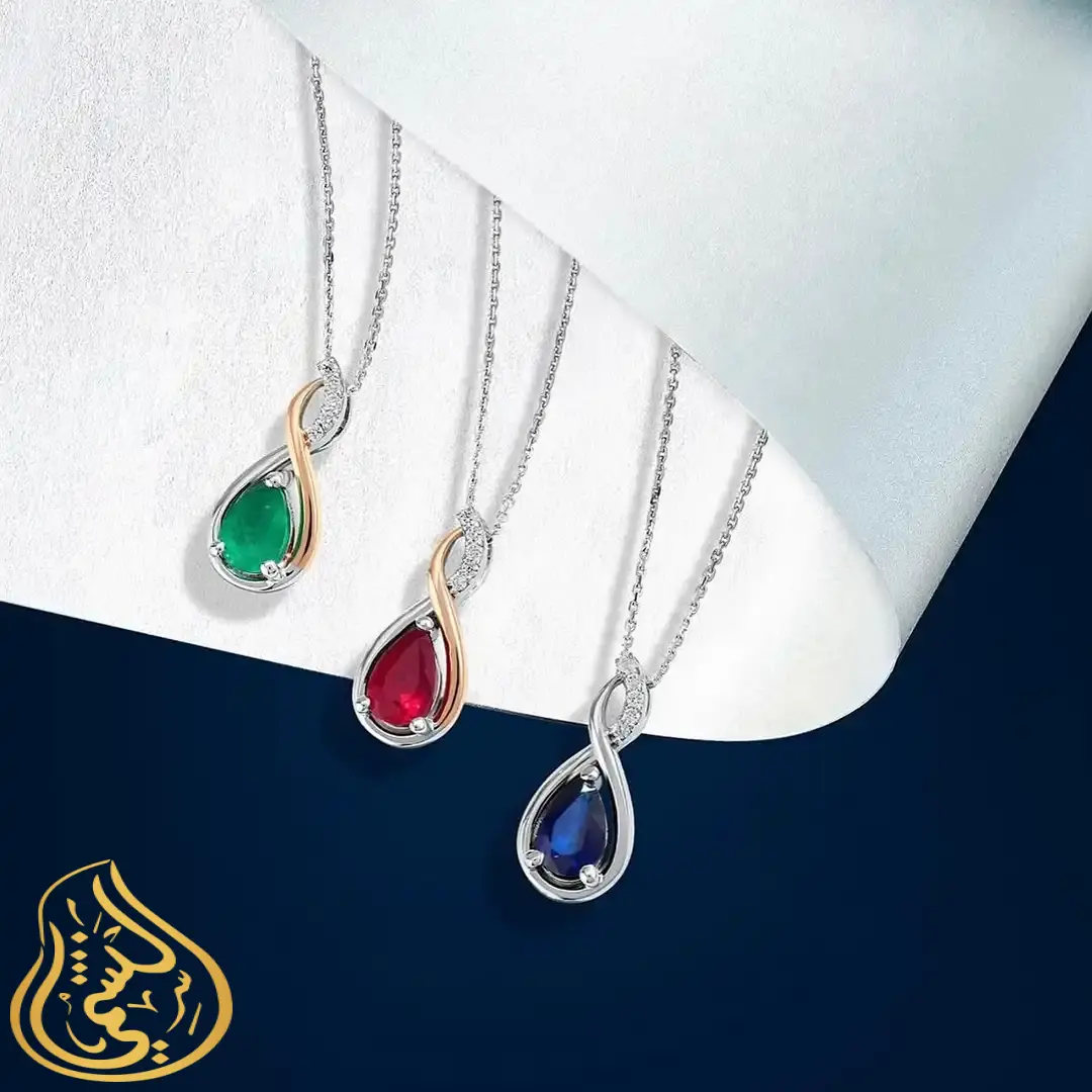Pendant Diamond with Natural Stone